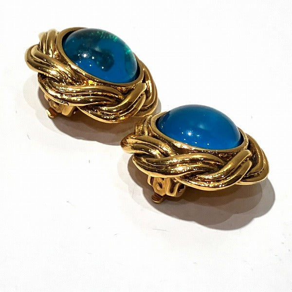 Chanel Blue Stone Earrings Clip
