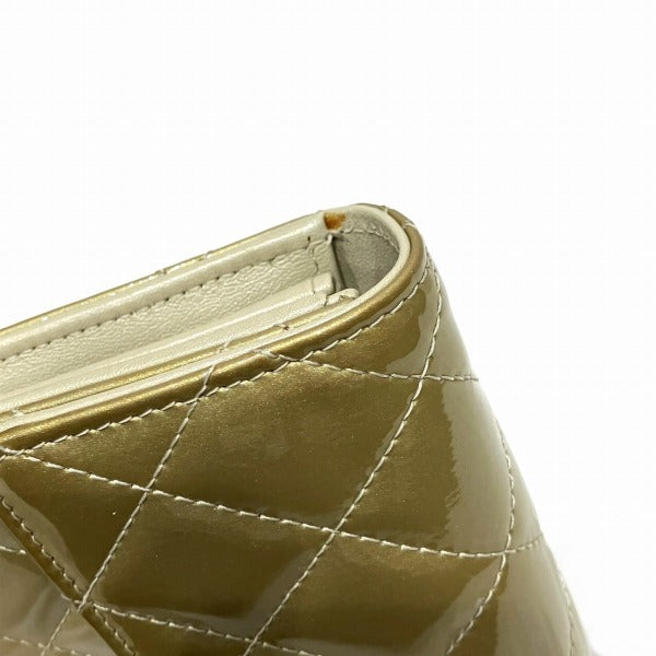 Chanel Patent Leather Gold Long Wallet
