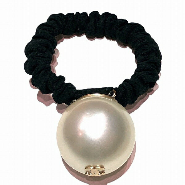 Chanel Coco Mark Big Fake Pearl Hair Tie