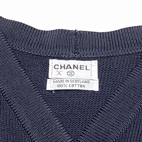 Chanel Navy Knit Cardigan with Gold Button