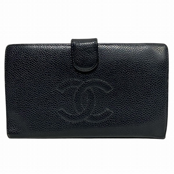 Chanel Caviar Skin Coco Mark Bifold Wallet