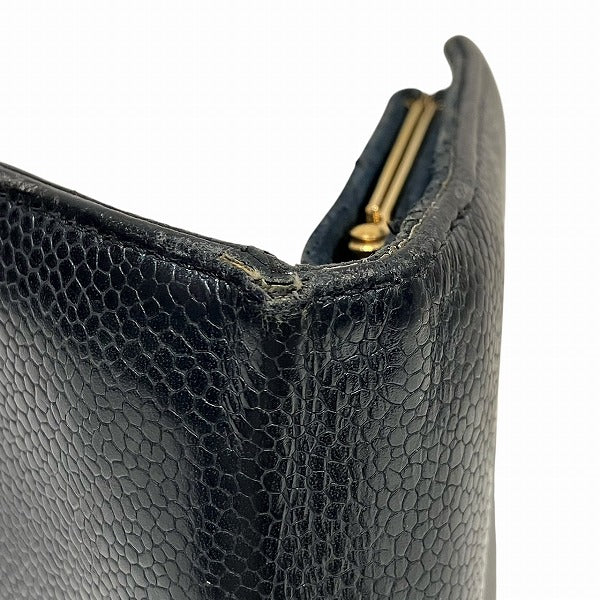 Chanel Caviar Skin Coco Mark Bifold Wallet