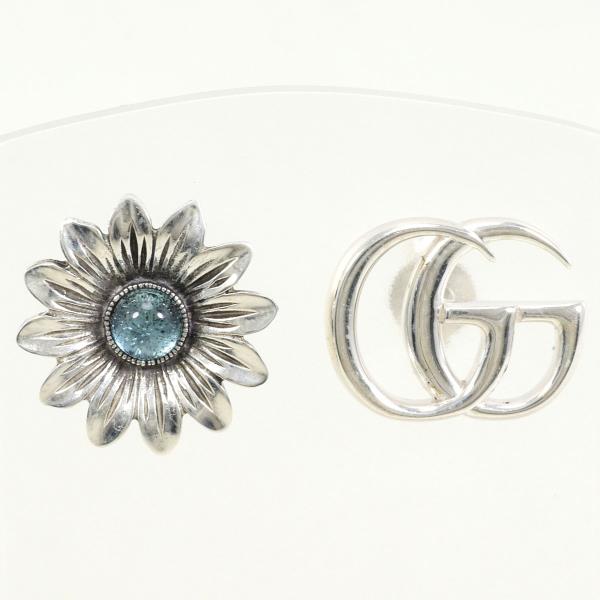 Luxury Gucci Trending 2025 Silver Double G Flower Topaz Earrings