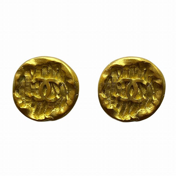 Chanel Coco Mark Round Earrings 95P