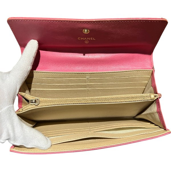 Chanel Camellia Pink Long Wallet A82283