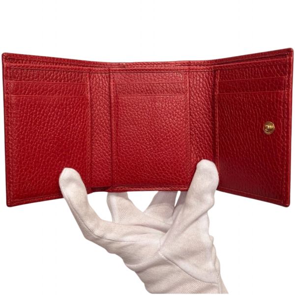 Luxury Gucci Trending 2025 GG Marmont Leather Compact Wallet
