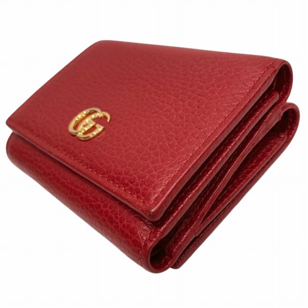 Luxury Gucci Trending 2025 GG Marmont Leather Compact Wallet