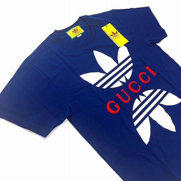 Luxury Gucci Trending 2025 Adidas Cotton Jersey Logo T-Shirt Navy XS