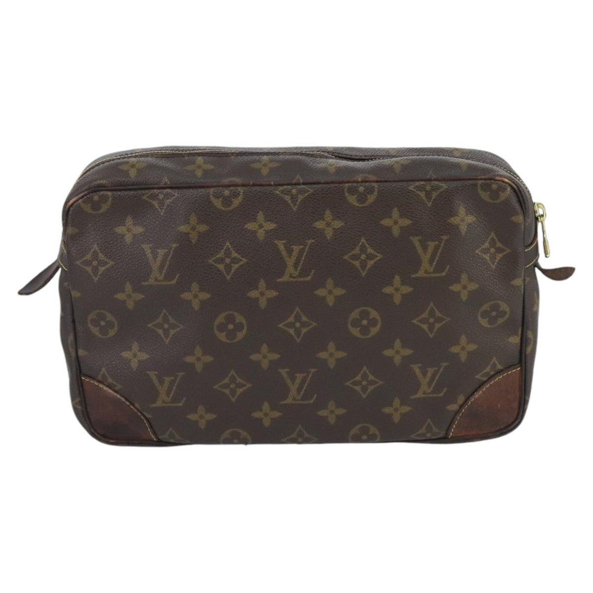 LOUIS VUITTON Monogram Compiegne 28 Clutch Bag M51845 LV 100367