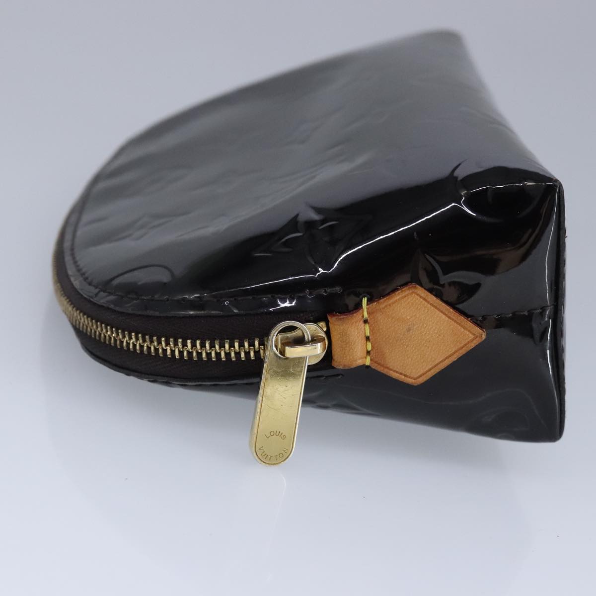 LOUIS VUITTON Vernis Pochette Cosmetic Pouch Amarante M91495 LV 100412