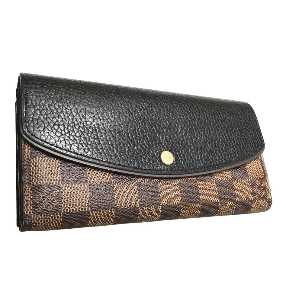 LOUIS VUITTON Long Wallet Purse N61261 Damier canvas black Portefeuille Normandy