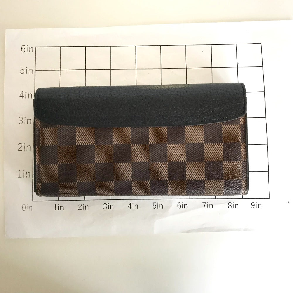 LOUIS VUITTON Long Wallet Purse N61261 Damier canvas black Portefeuille Normandy