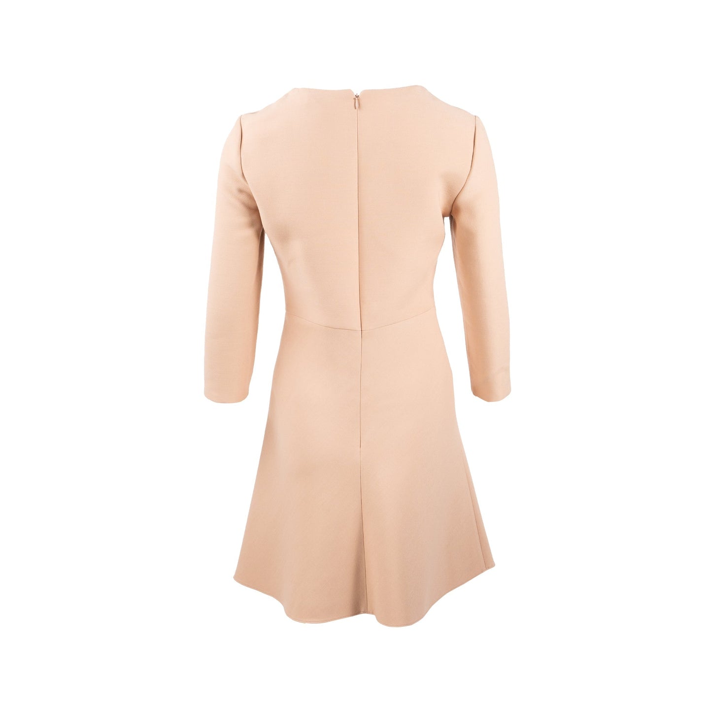 Luxury Dior Size 38 Back Zipped Dress Wool/Silk Light Pink
