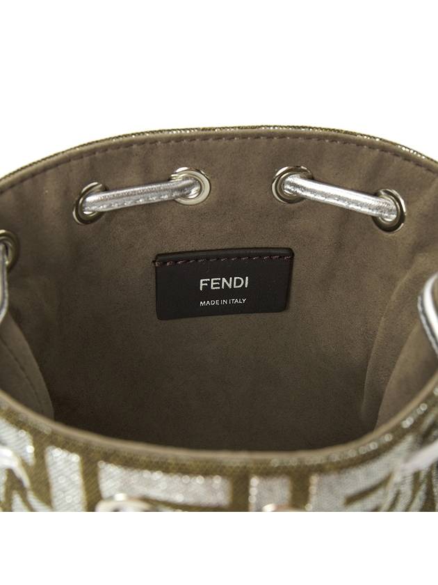 Luxury Fendi FF Jacquard  Bucket Bag Black