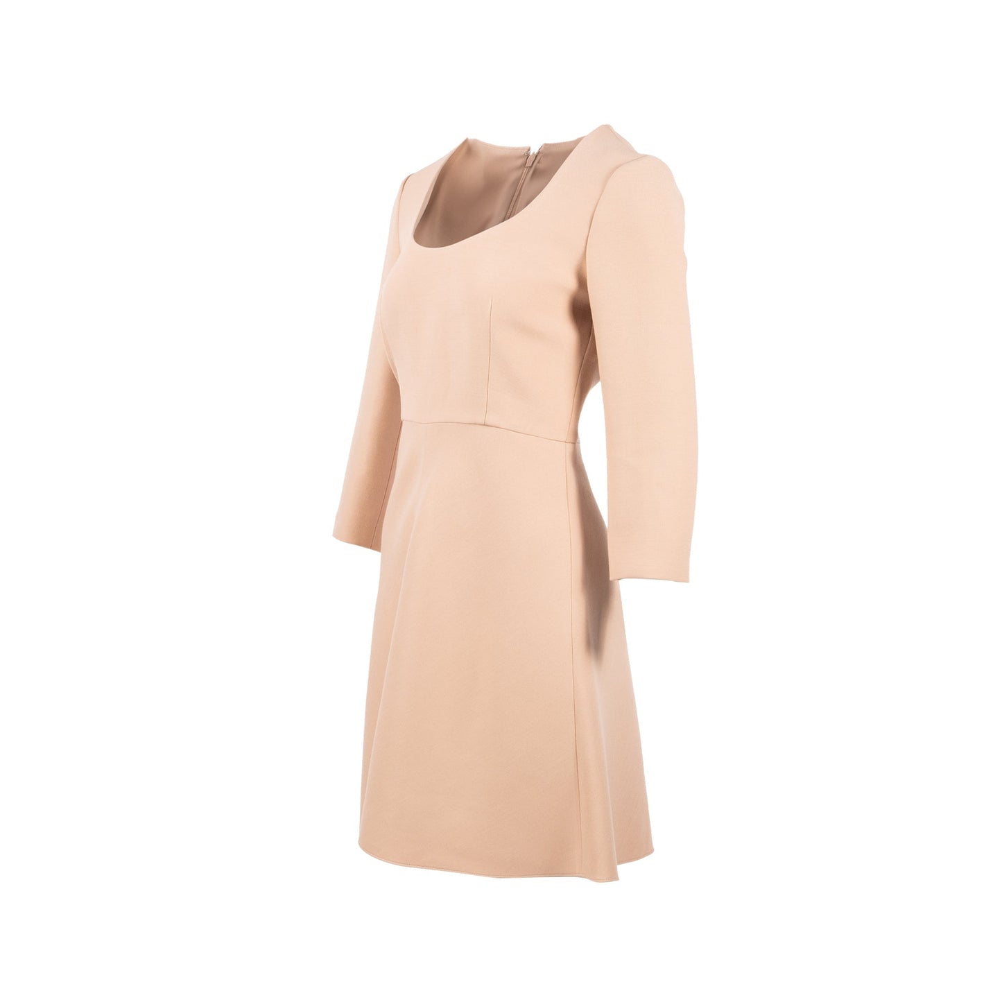 Luxury Dior Size 38 Back Zipped Dress Wool/Silk Light Pink