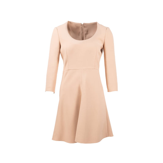 Luxury Dior Size 38 Back Zipped Dress Wool/Silk Light Pink