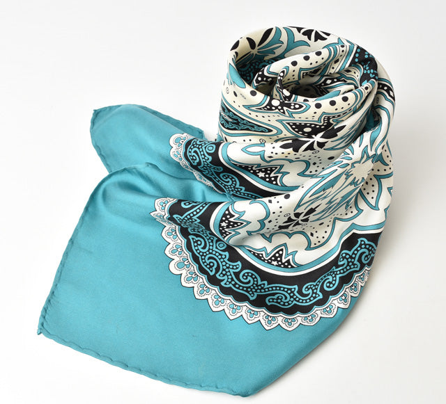 Luxury Gucci Trending 2025 Silk Scarf Paisley Turquoise