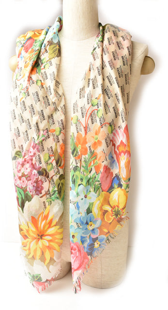 Luxury Gucci Trending 2025 Silk Twill Scarf Shawl Flower Motif