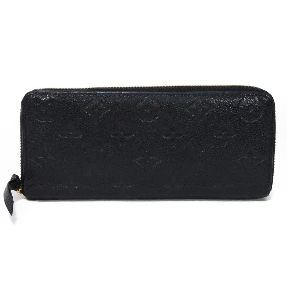 LOUIS VUITTON Long Wallet Purse M60171 Anplant leather Noir Monogram Unplant Portefeuille Clemence