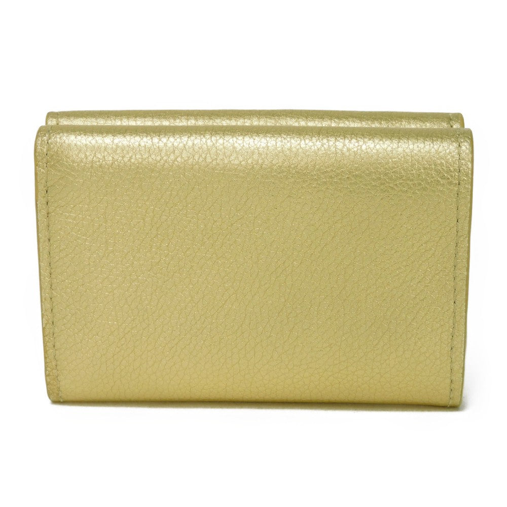 LOUIS VUITTON Tri-fold wallet M69059 Grain calf leather (embossed) gold LV logo Portefeuille Rock Mini