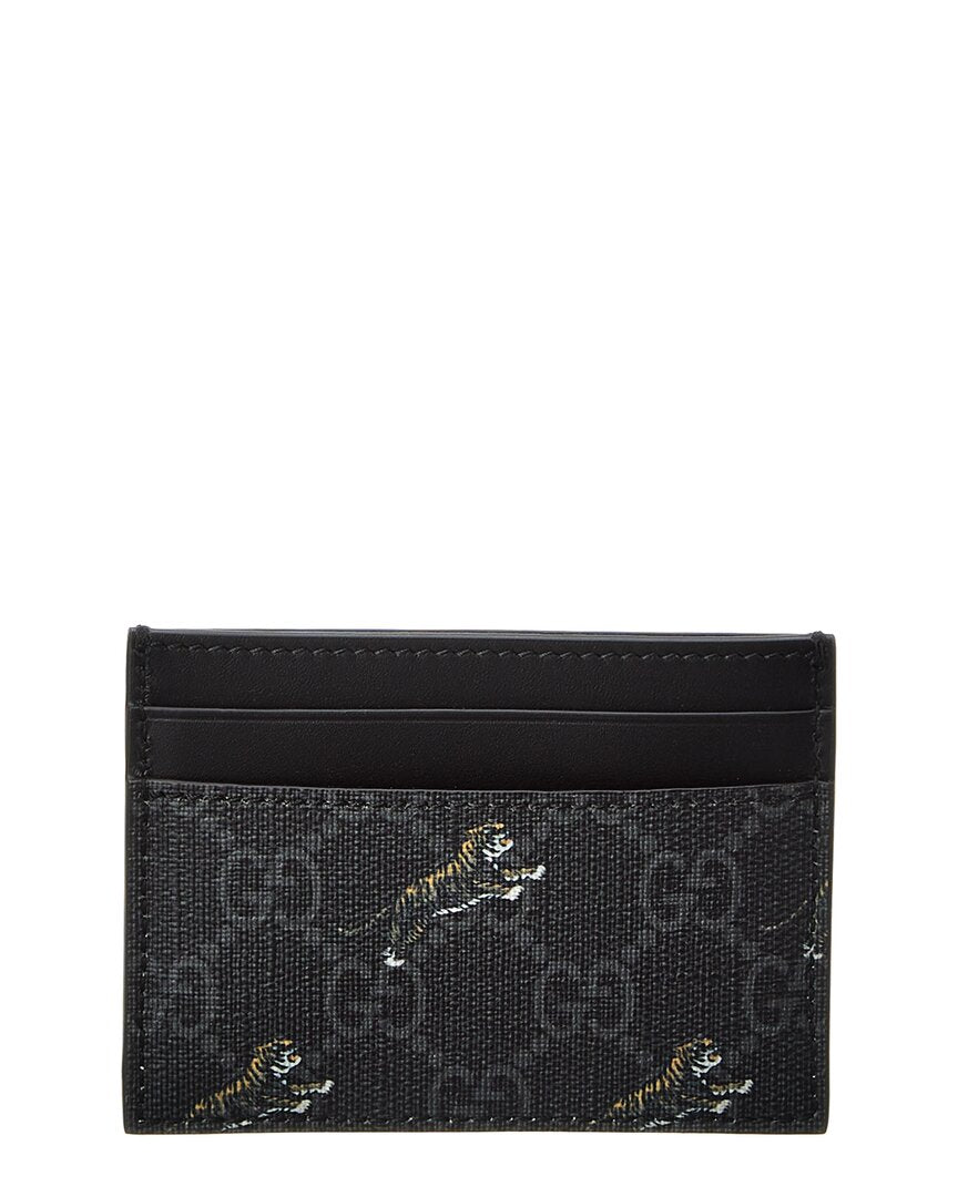 Luxury Gucci Trending 2025 GG Tigers Supreme Canvas & Leather Card Holder