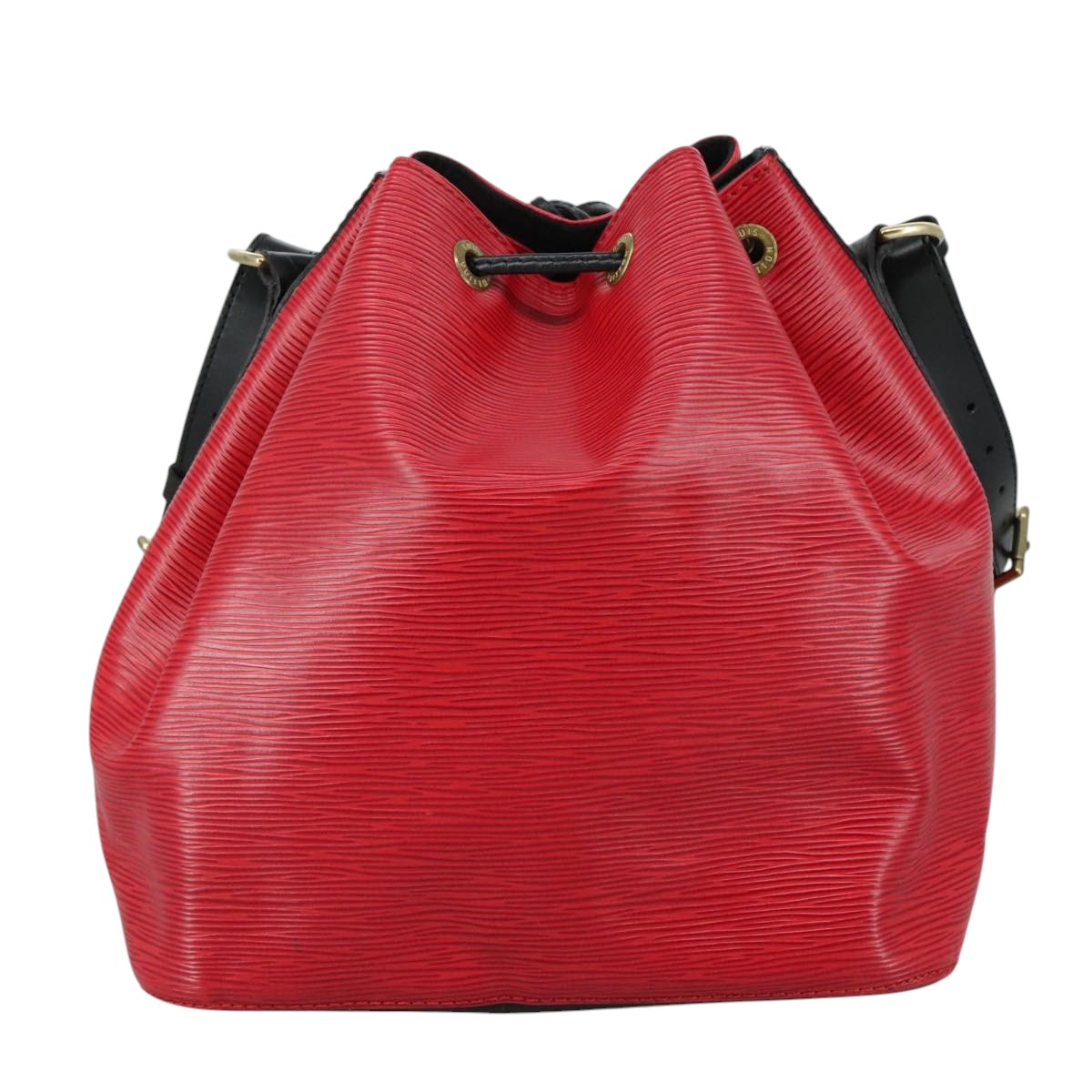 LOUIS VUITTON Epi Petit Noe Shoulder Bag Bicolor Black Red M44017 LV 105386