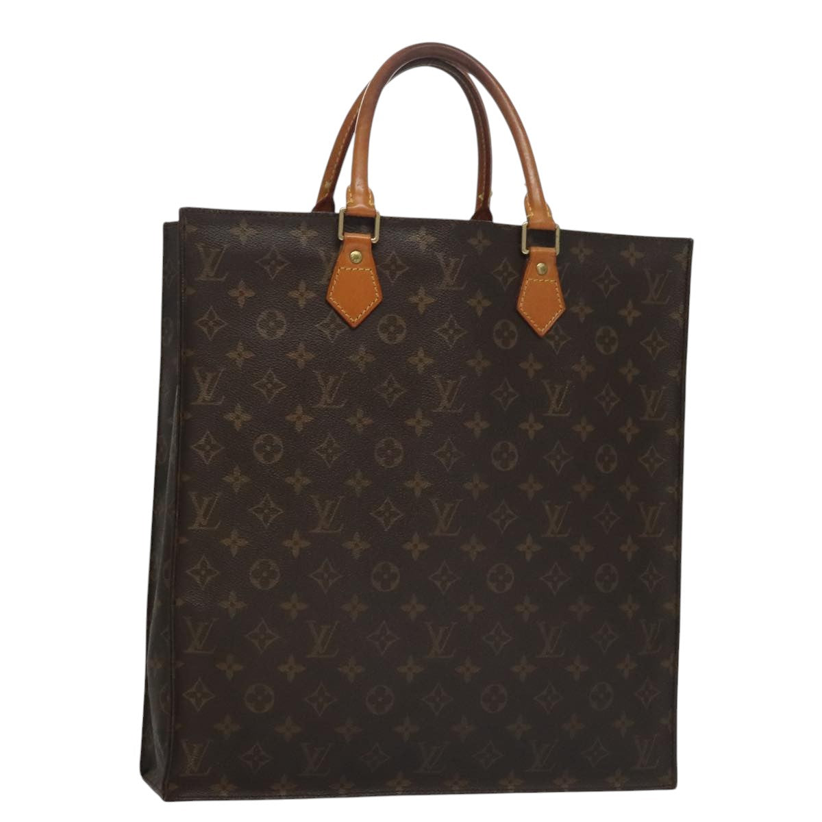 LOUIS VUITTON Monogram Sac Plat Hand Bag M51140 LV 105398