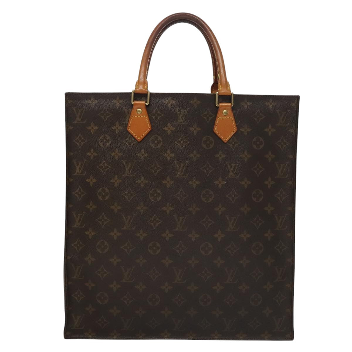LOUIS VUITTON Monogram Sac Plat Hand Bag M51140 LV 105398