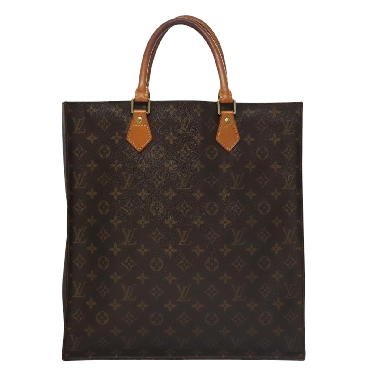LOUIS VUITTON Monogram Sac Plat Hand Bag M51140 LV 105398