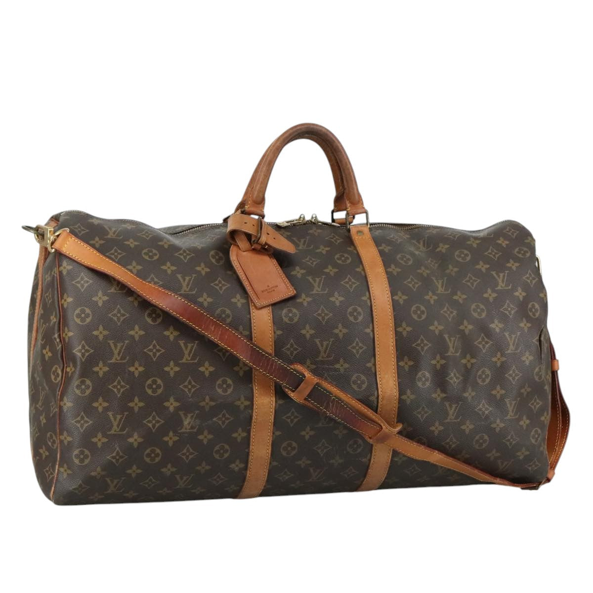 LOUIS VUITTON Monogram Keepall Bandouliere 60 Boston Bag M41412 LV 105405