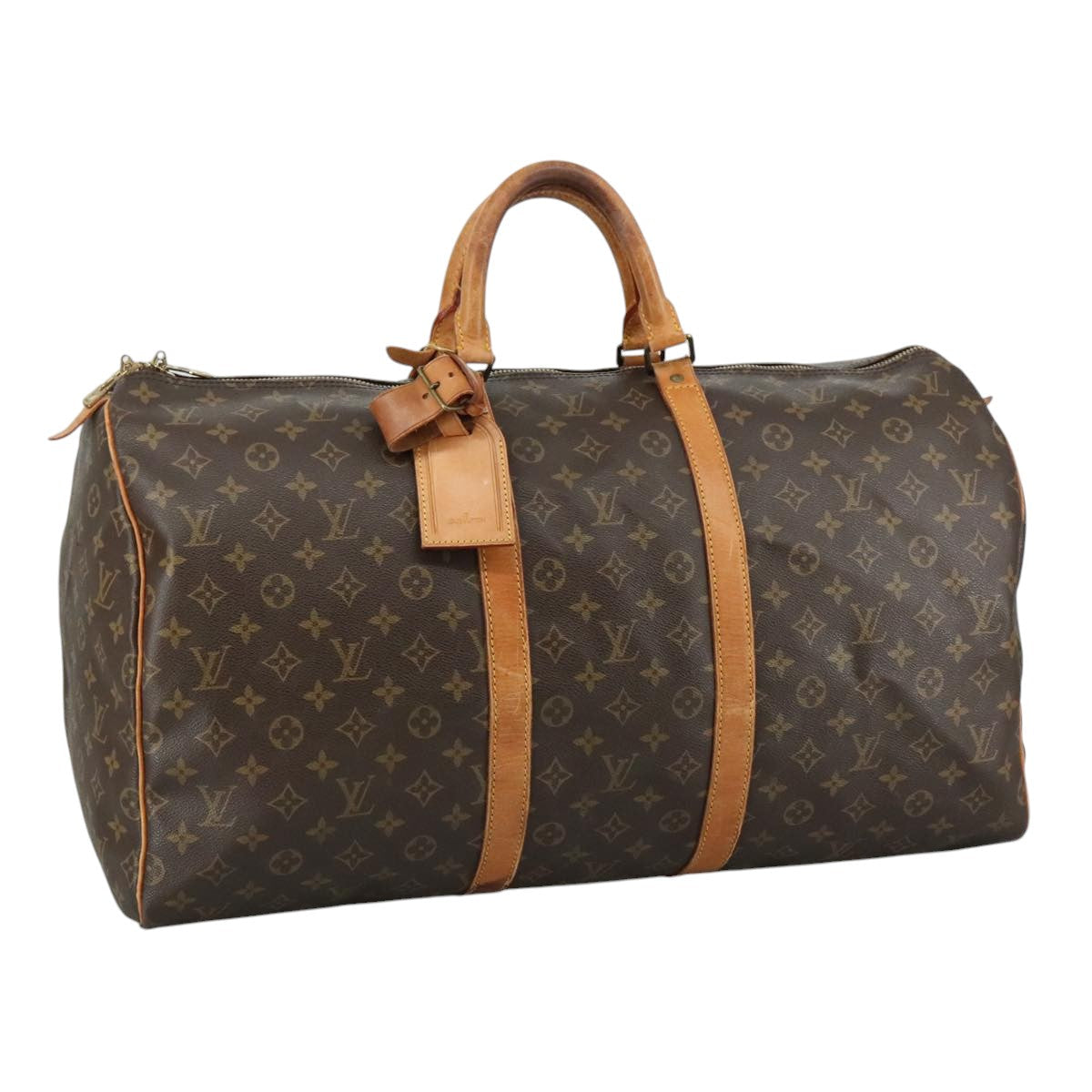 LOUIS VUITTON Monogram Keepall 55 Boston Bag M41424 LV 105410