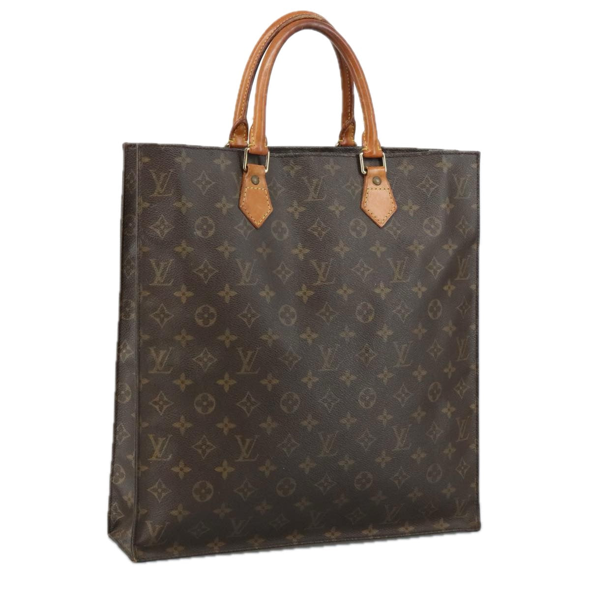 LOUIS VUITTON Monogram Sac Plat Hand Bag M51140 LV 105535