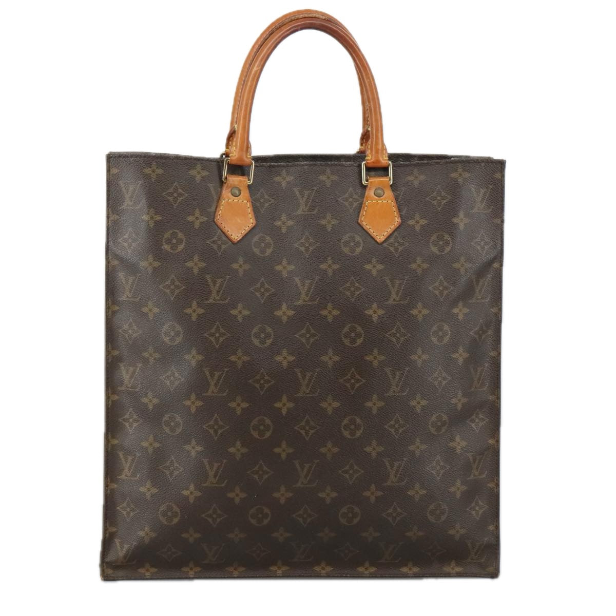 LOUIS VUITTON Monogram Sac Plat Hand Bag M51140 LV 105535
