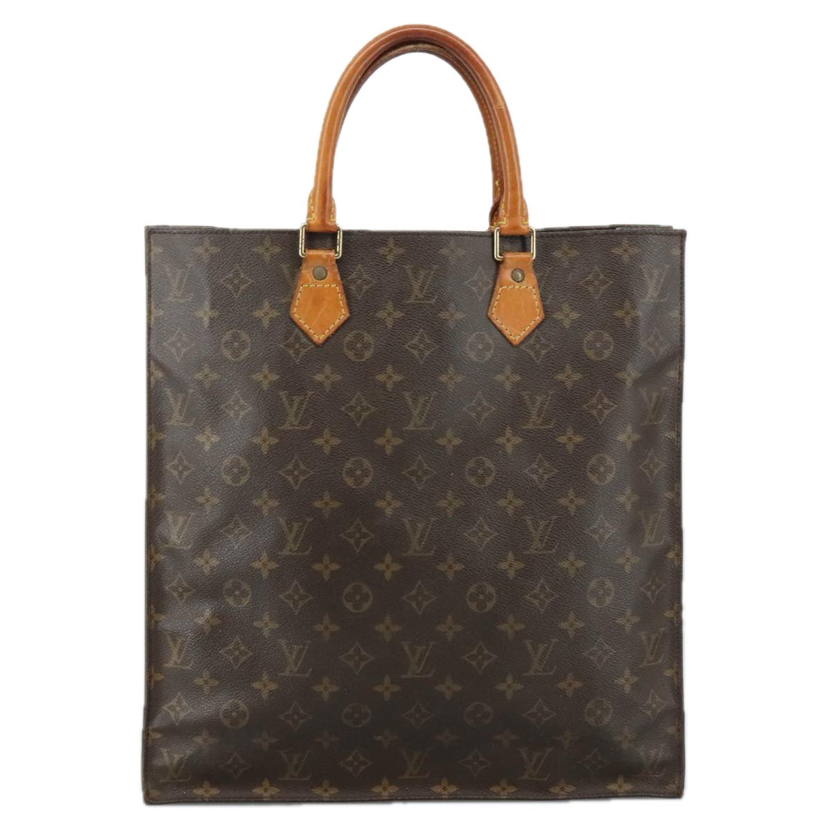LOUIS VUITTON Monogram Sac Plat Hand Bag M51140 LV 105535