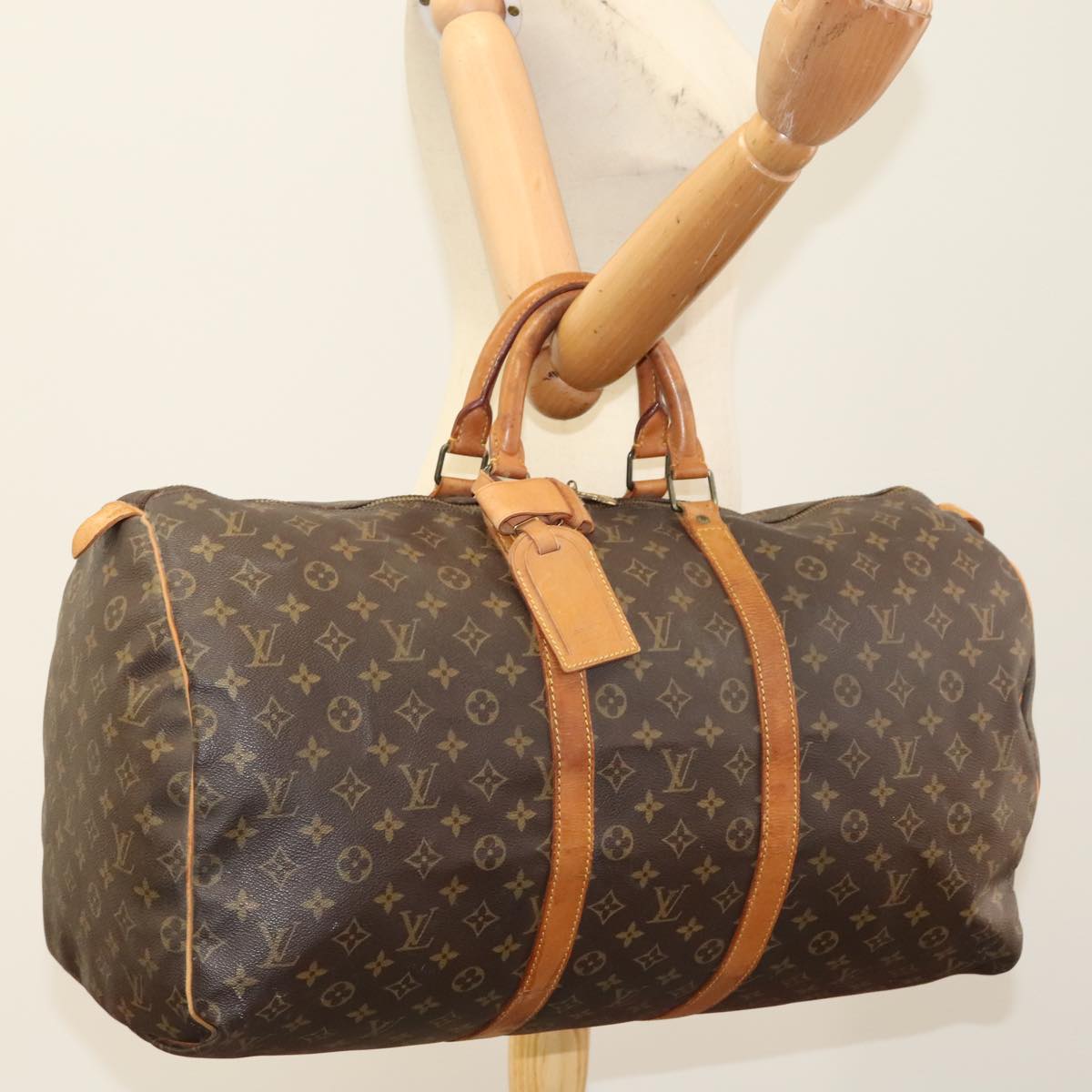 LOUIS VUITTON Monogram Keepall 55 Boston Bag M41424 LV 105543