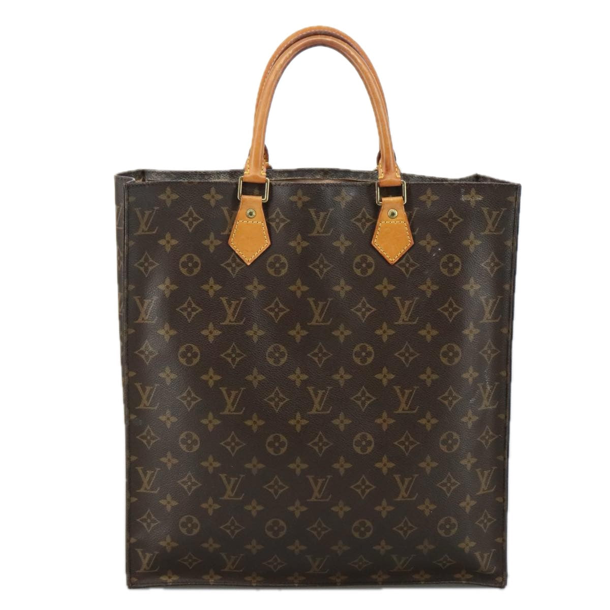 LOUIS VUITTON Monogram Sac Plat Hand Bag M51140 LV 105727