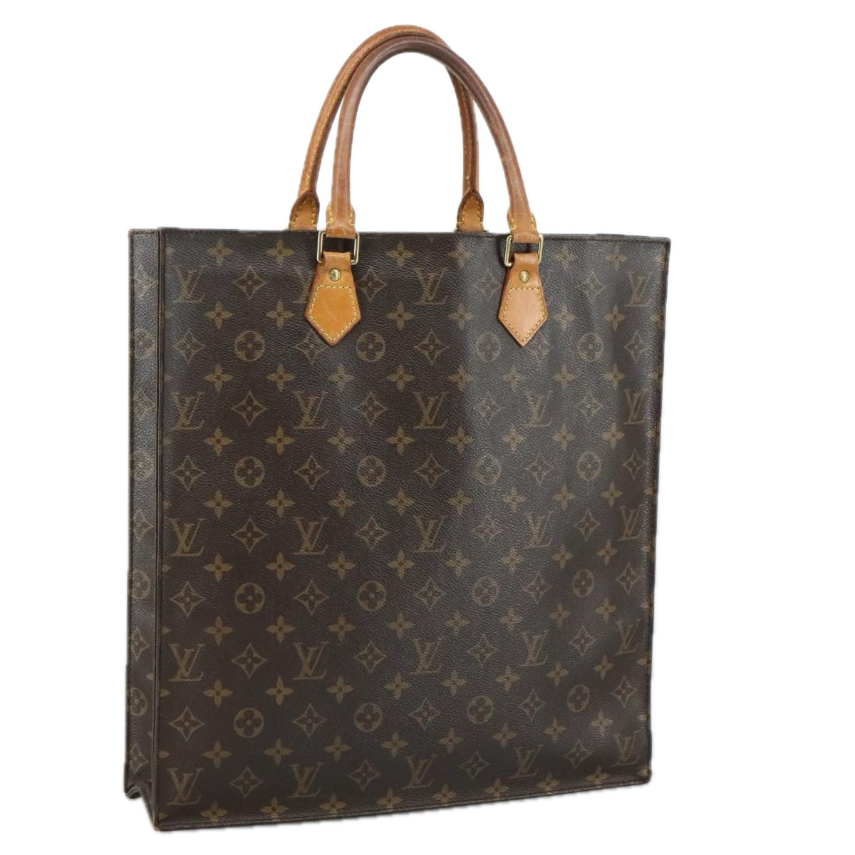 LOUIS VUITTON Monogram Sac Plat Hand Bag M51140 LV 105736