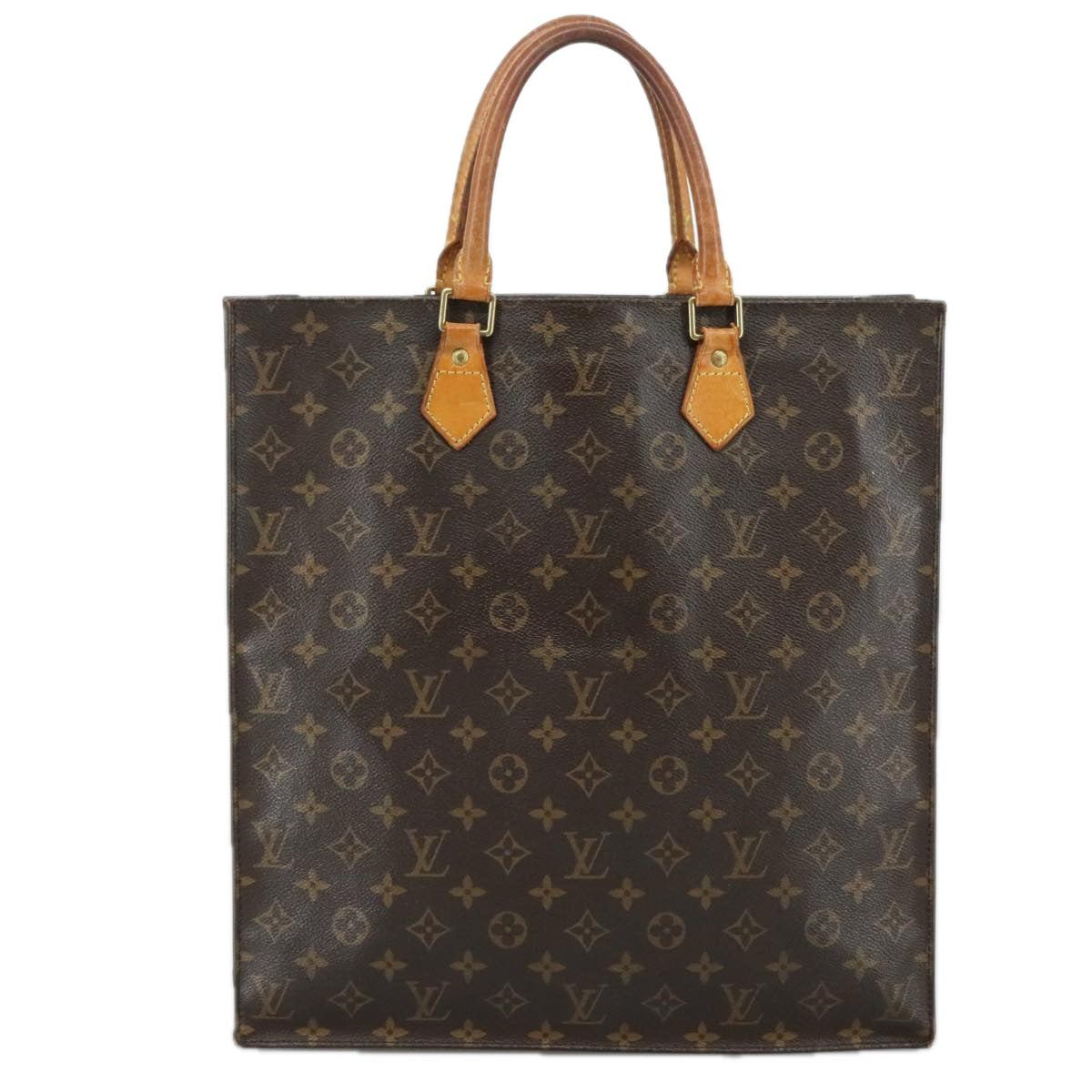 LOUIS VUITTON Monogram Sac Plat Hand Bag M51140 LV 105736