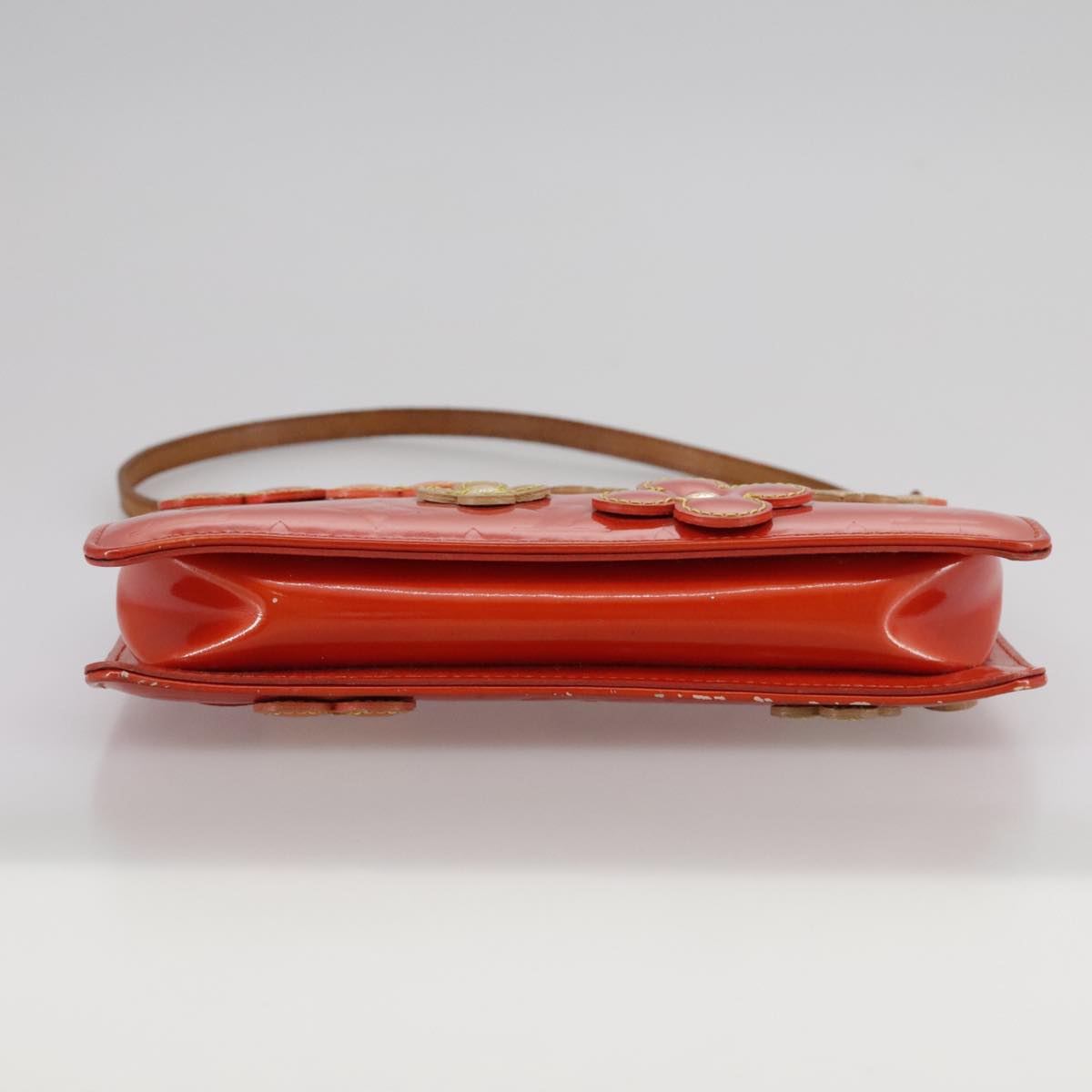 LOUIS VUITTON Monogram Vernis Flower Lexington Pouch Orange M92247 105791