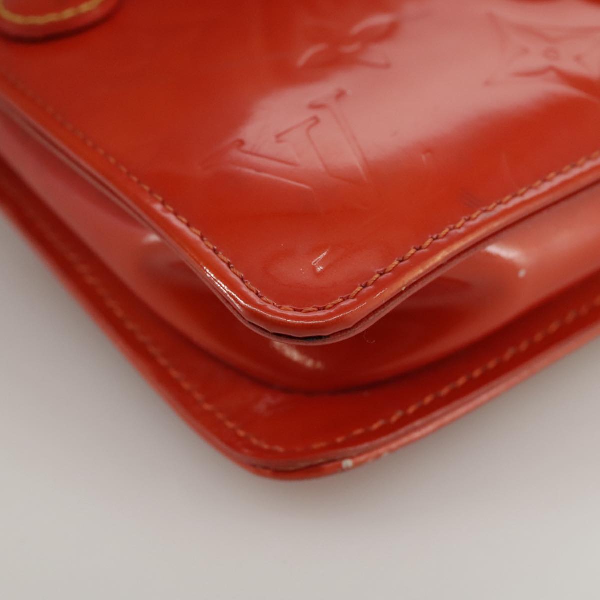 LOUIS VUITTON Monogram Vernis Flower Lexington Pouch Orange M92247 105791