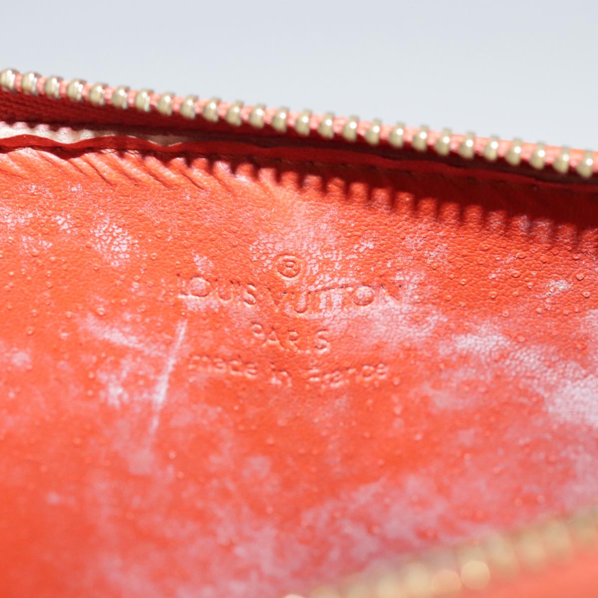 LOUIS VUITTON Monogram Vernis Flower Lexington Pouch Orange M92247 105791
