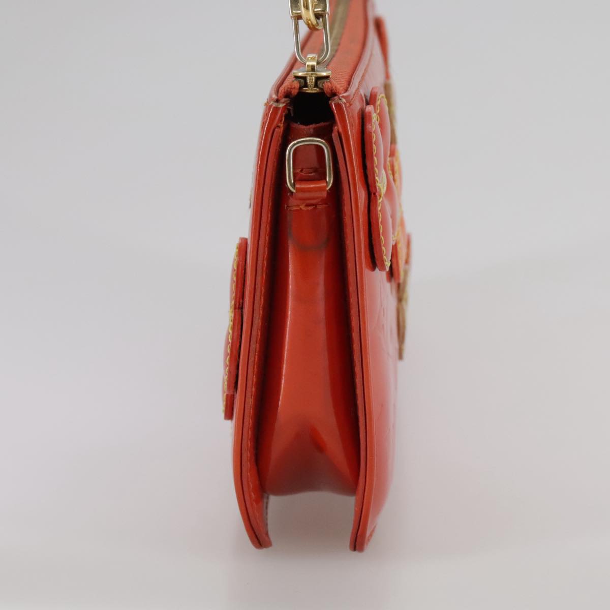 LOUIS VUITTON Monogram Vernis Flower Lexington Pouch Orange M92247 105791