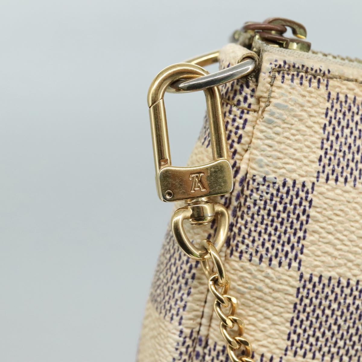 LOUIS VUITTON Damier Azur Mini Pochette Accessoires Pouch N63005 LV 105954