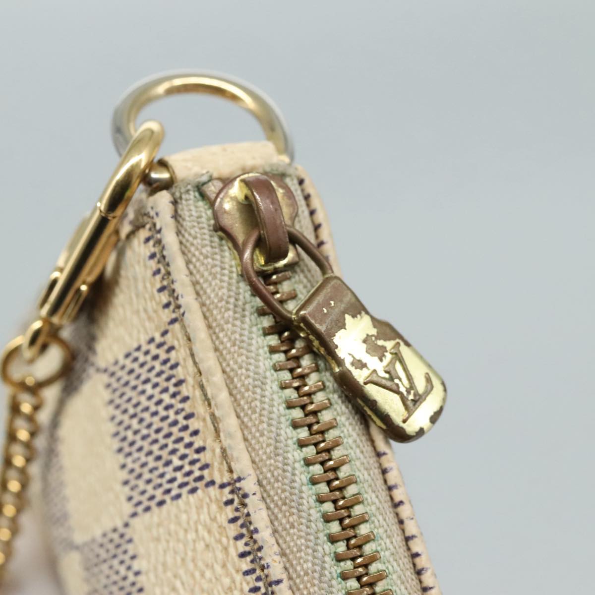 LOUIS VUITTON Damier Azur Mini Pochette Accessoires Pouch N63005 LV 105954