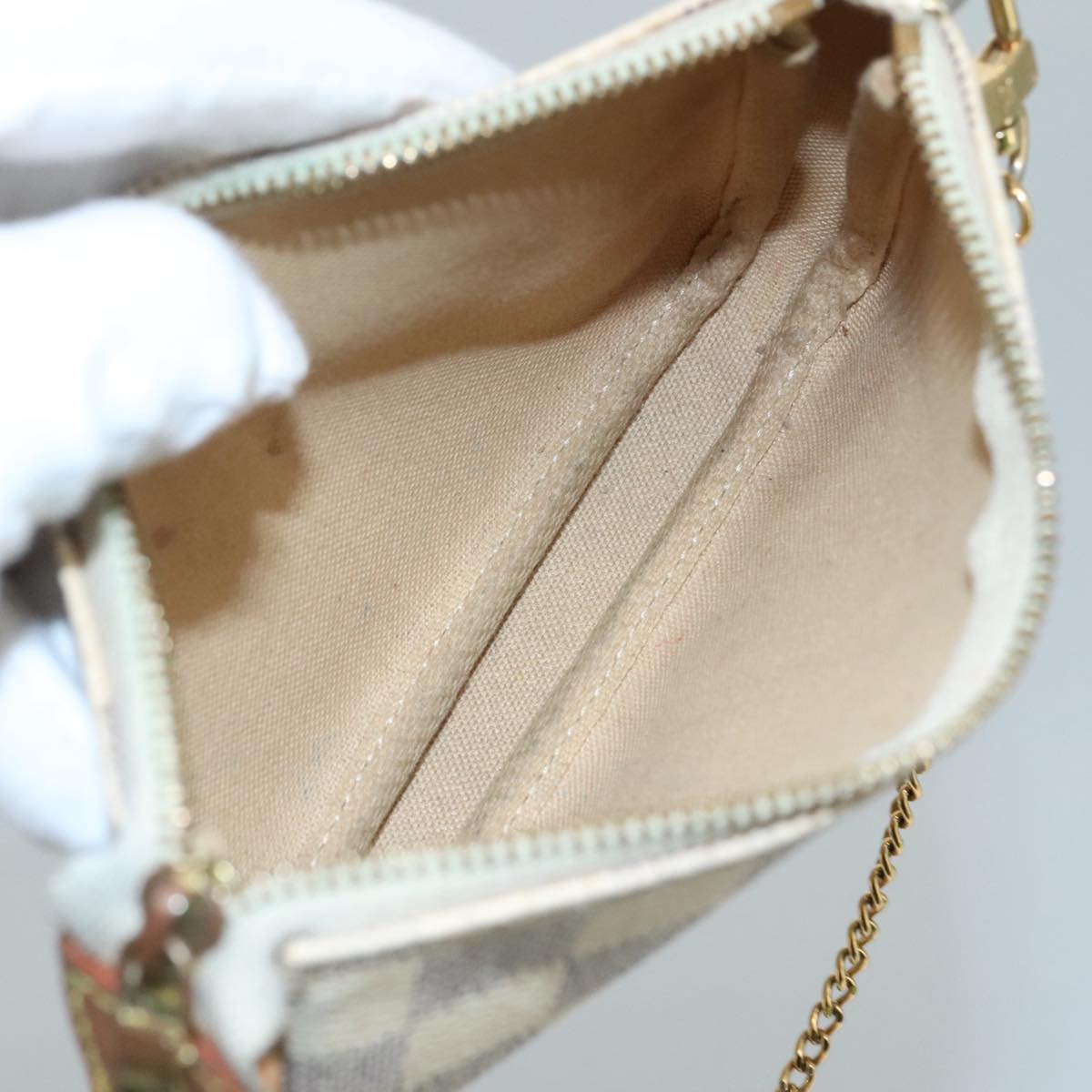 LOUIS VUITTON Damier Azur Mini Pochette Accessoires Pouch N63005 LV 105954