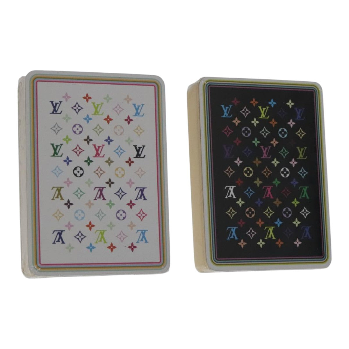 LOUIS VUITTON Monogram Multicolor Playing Cards Black White LV 105957