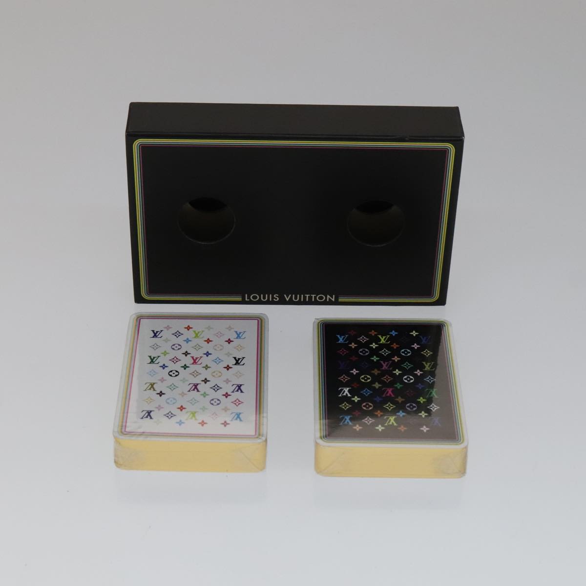 LOUIS VUITTON Monogram Multicolor Playing Cards Black White LV 105957