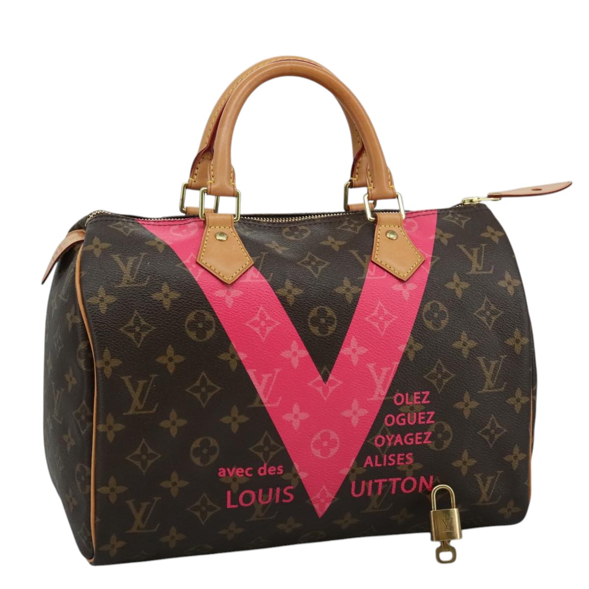LOUIS VUITTON Monogram V Line Speedy 30 Hand Bag M41533 LV 105968A