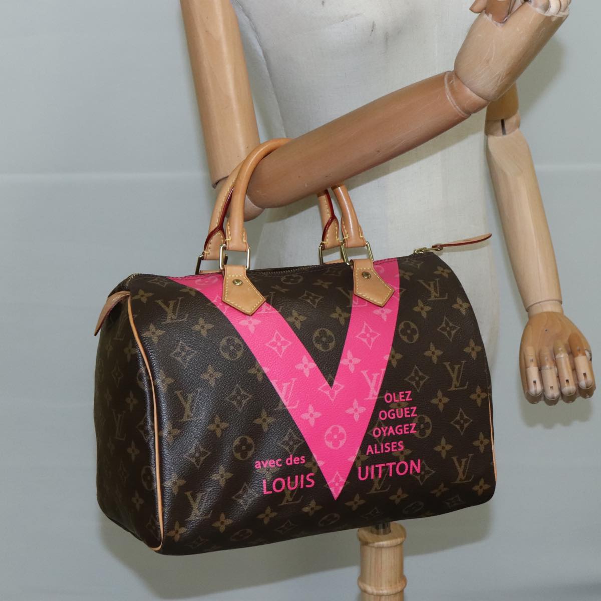 LOUIS VUITTON Monogram V Line Speedy 30 Hand Bag M41533 LV 105968A