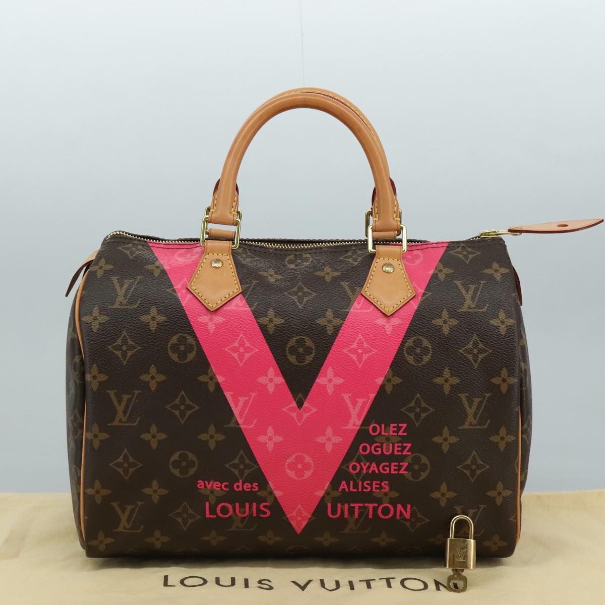 LOUIS VUITTON Monogram V Line Speedy 30 Hand Bag M41533 LV 105968A